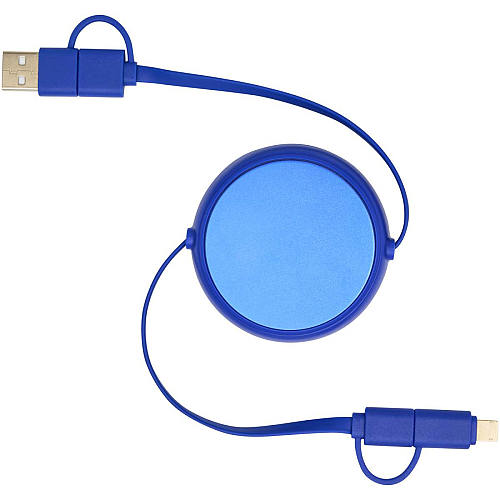 Alasia 5-in-1 100 cm recycled plastic and aluminium retractable data sync and 45W fast charge cable 3