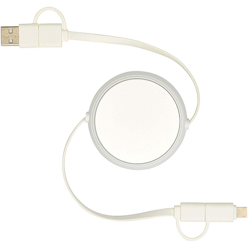 Alasia 5-in-1 100 cm recycled plastic and aluminium retractable data sync and 45W fast charge cable 3