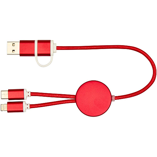 Alasia 5-in-1 recycled aluminium and plastic 30 cm data sync and 27W fast charge cable 3