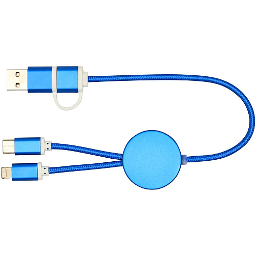 Alasia 5-in-1 recycled aluminium and plastic 30 cm data sync and 27W fast charge cable 3