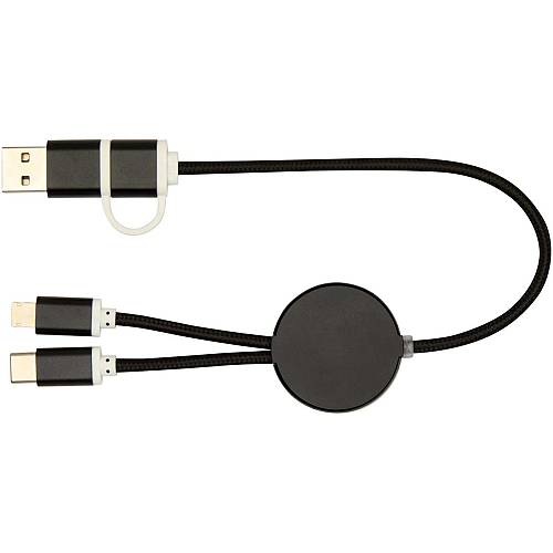 Alasia 5-in-1 recycled aluminium and plastic 30 cm data sync and 27W fast charge cable 4