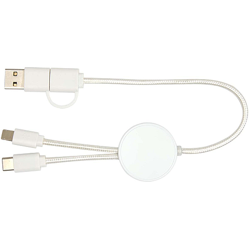 Citala 5-in-1 recycled plastic 30 cm data sync and 27W fast charge cable 3