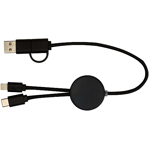Citala 5-in-1 recycled plastic 30 cm data sync and 27W fast charge cable 3
