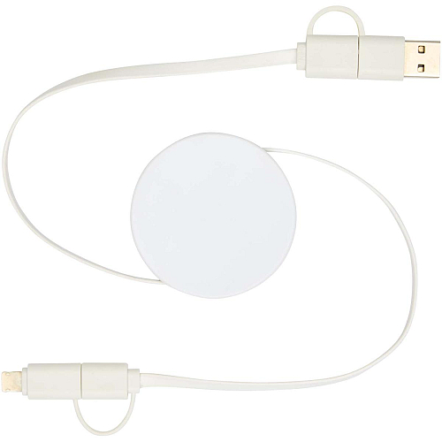 Citala 5-in-1 recycled plastic 90 cm retractable data sync and 40W fast charge cable 3