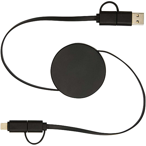 Citala 5-in-1 recycled plastic 90 cm retractable data sync and 40W fast charge cable 3