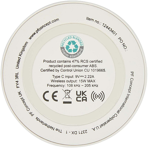 Freal 15W recycled plastic wireless charging pad 4