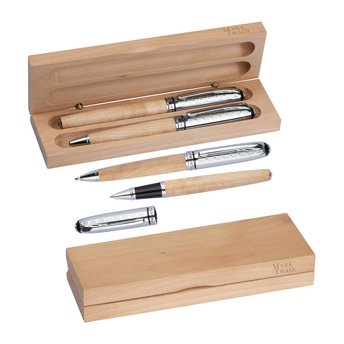 Set de scris din lemn Mark Twain  1