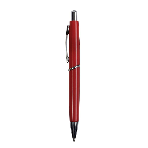 Abs plastic snap pen with coloured barrel and metal clip, jumbo refill 2