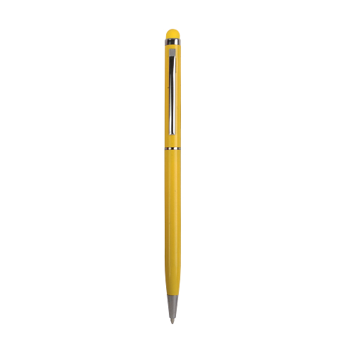 Twist pen with metal clip and barrel, and matching touchscreen rubber tip 1