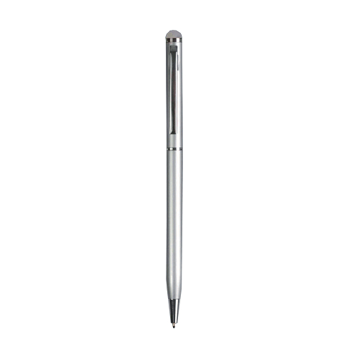 Twist pen with metal clip and barrel, and matching touchscreen rubber tip 1