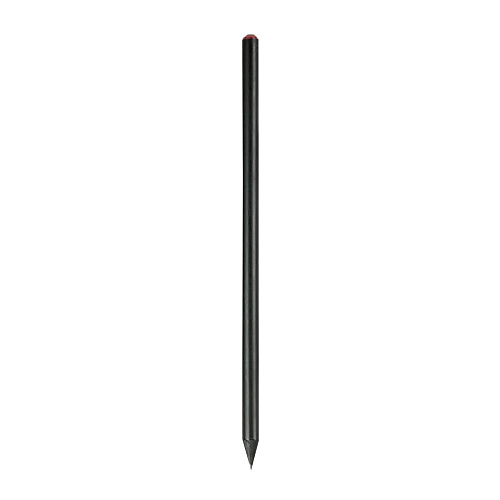 Black wooden pencil with graphite lead, black wood, cylindrical cross-section 1