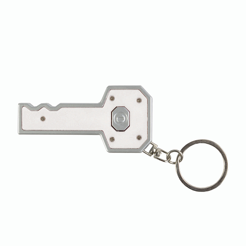 Plastic key-shaped key ring with light 2