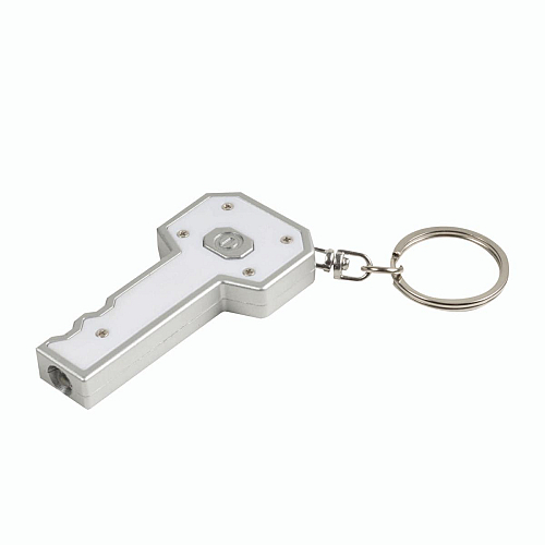 Plastic key-shaped key ring with light 1