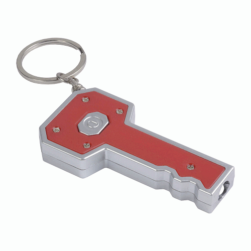 Plastic key-shaped key ring with light 3