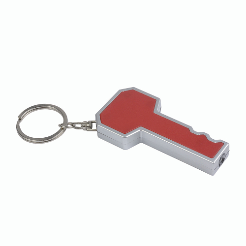 Plastic key-shaped key ring with light 1