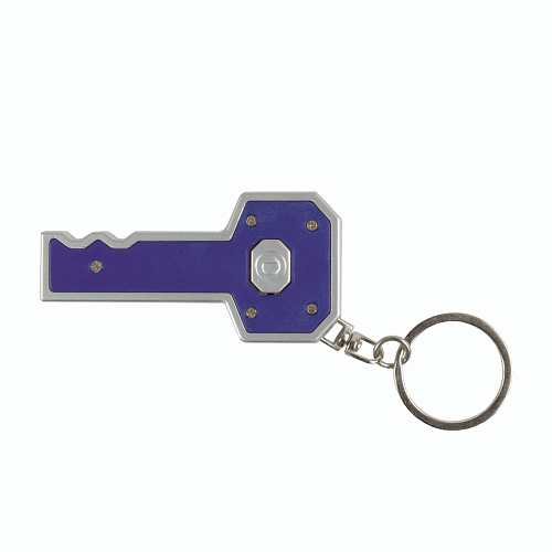 Plastic key-shaped key ring with light 2