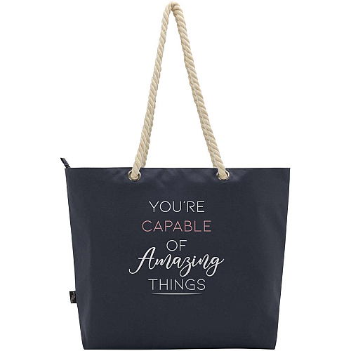 Panama GRS recycled beach cooler tote bag with cord handles 23L 2