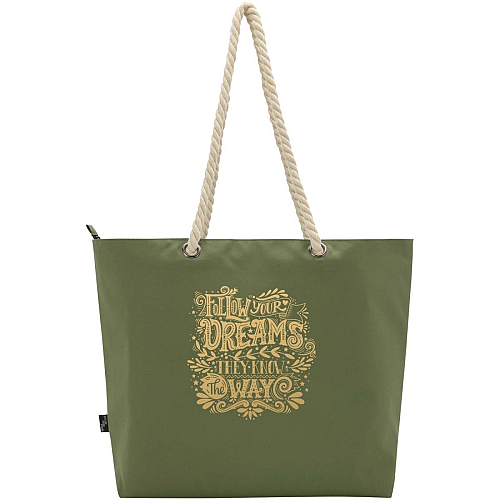Panama GRS recycled beach cooler tote bag with cord handles 23L 2