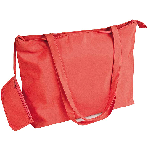600d polyester beach bag with long handles, purse and zip closures 1