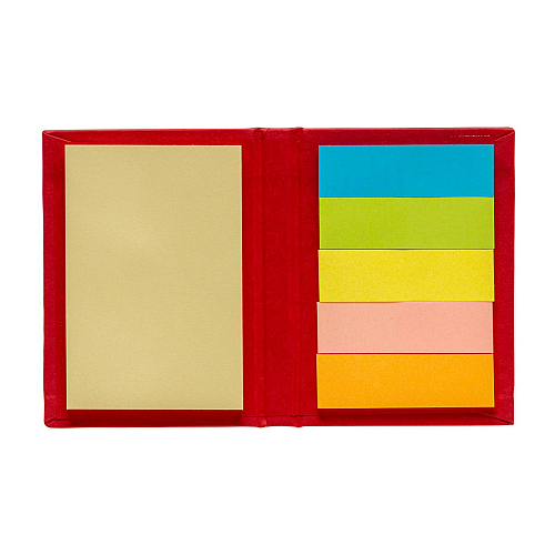 Small cardboard notebook containing sticky notes 2