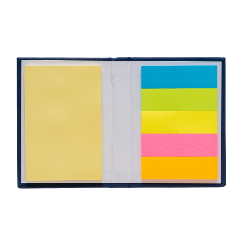Small cardboard notebook containing sticky notes 2