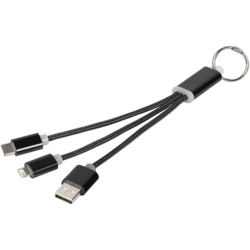 Metal 3-in-1 charging cable with keychain 1
