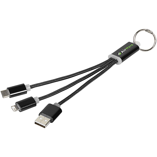 Metal 3-in-1 charging cable with keychain 2