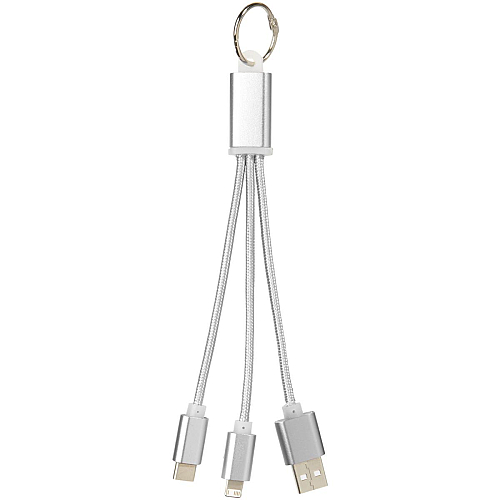 Metal 3-in-1 charging cable with keychain 3
