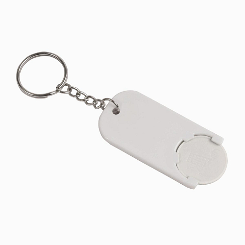 Plastic key ring with shopping trolley token 1