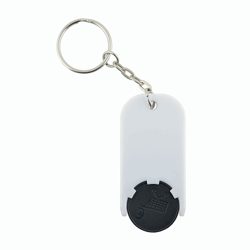 Plastic key ring with shopping trolley token 2