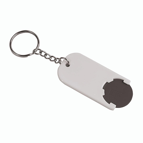 Plastic key ring with shopping trolley token 1