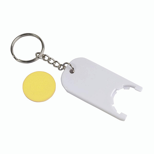 Plastic key ring with shopping trolley token 3