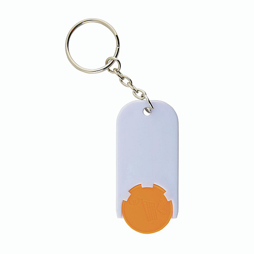 Plastic key ring with shopping trolley token 2