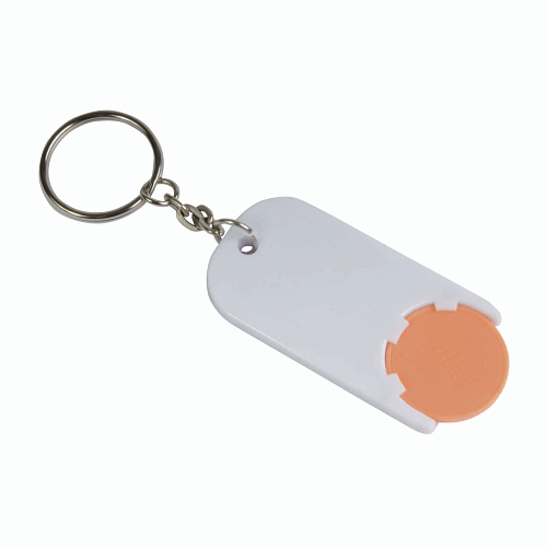 Plastic key ring with shopping trolley token 1