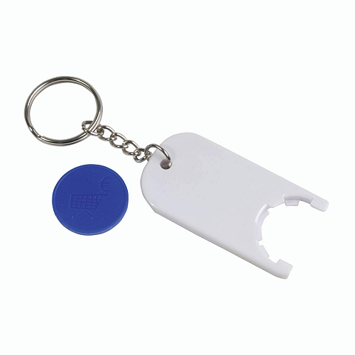 Plastic key ring with shopping trolley token 3