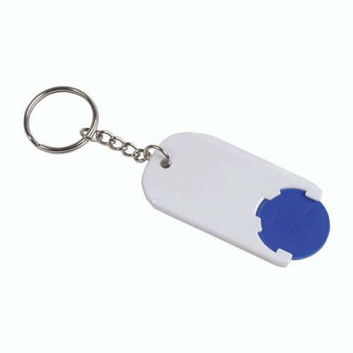 Plastic key ring with shopping trolley token 1