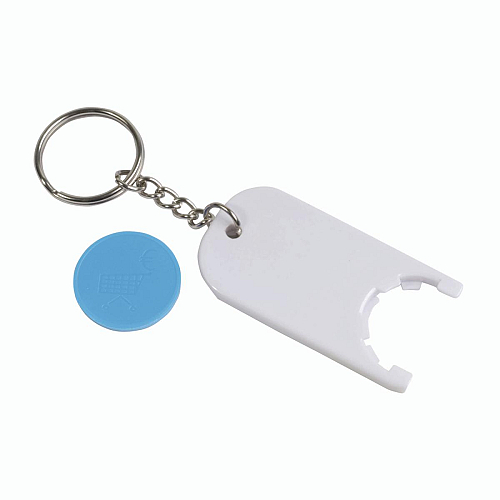 Plastic key ring with shopping trolley token 3