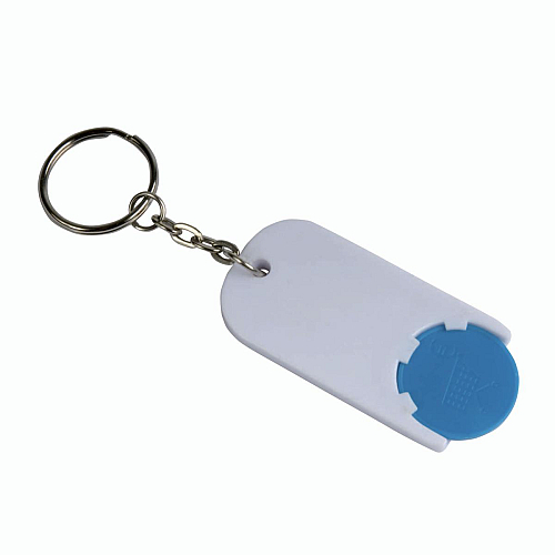 Plastic key ring with shopping trolley token 1