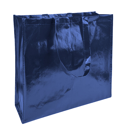Stitched, laminated 100 g/m2 non-woven fabric shopping bag with gusset and long handles 1