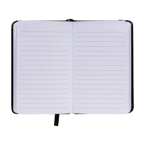 Pvc notebook with coloured elastic, ruled sheets (80 pages), satin bookmark 2