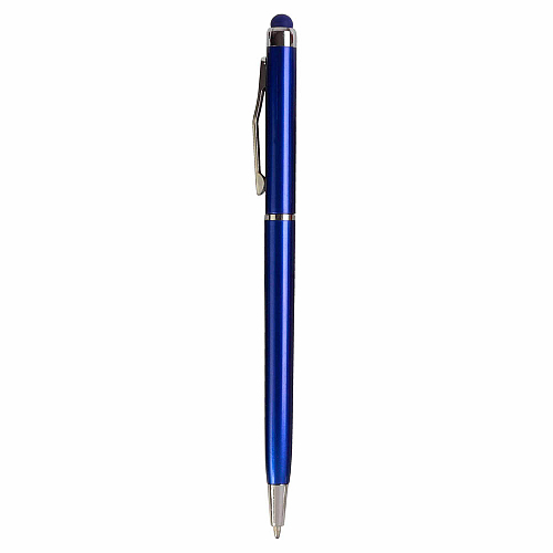 Plastic twist pen with touchscreen rubber tip and metal clip 2