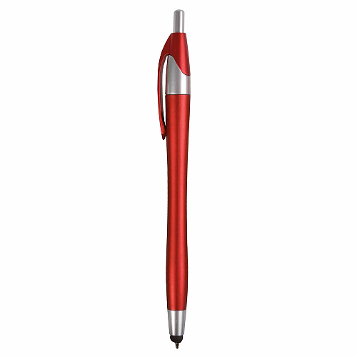 Plastic snap pen with touchscreen rubber tip 2