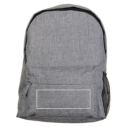 Polyester, two-tone melange-effect backpack with 3 pockets (one mesh side pocket) 4