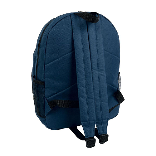 600d polyester 6-pocket backpack (two mesh side pockets). front pocket with velcro 3