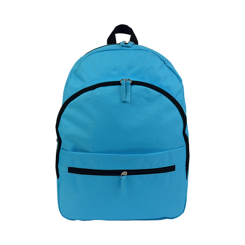 600d polyester 6-pocket backpack (two mesh side pockets). front pocket with velcro 2