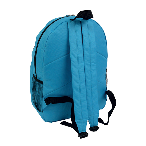 600d polyester 6-pocket backpack (two mesh side pockets). front pocket with velcro 3