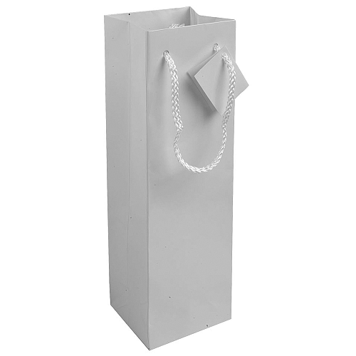 157 g/m2 laminated paper bottle shopping bag with gusset and bottom reinforcement, string 1