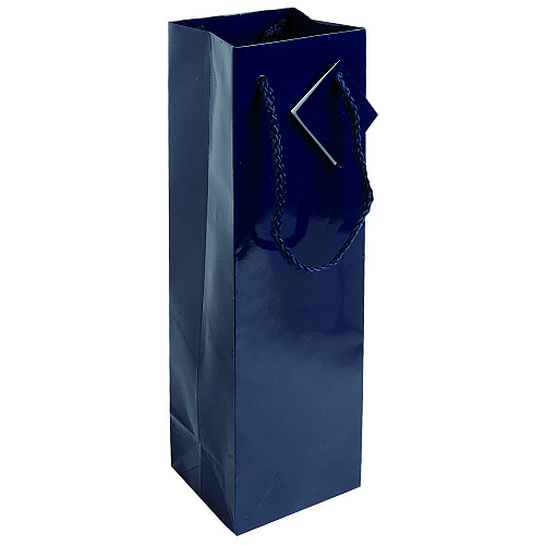157 g/m2 laminated paper bottle shopping bag with gusset and bottom reinforcement, string 1