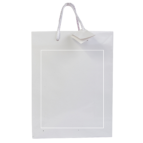157 g/m2 laminated paper shopping bag with gusset and bottom reinforcement, string handles 3