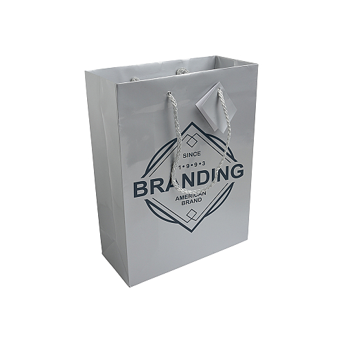 157 g/m2 laminated paper shopping bag with gusset and bottom reinforcement, string handles 2